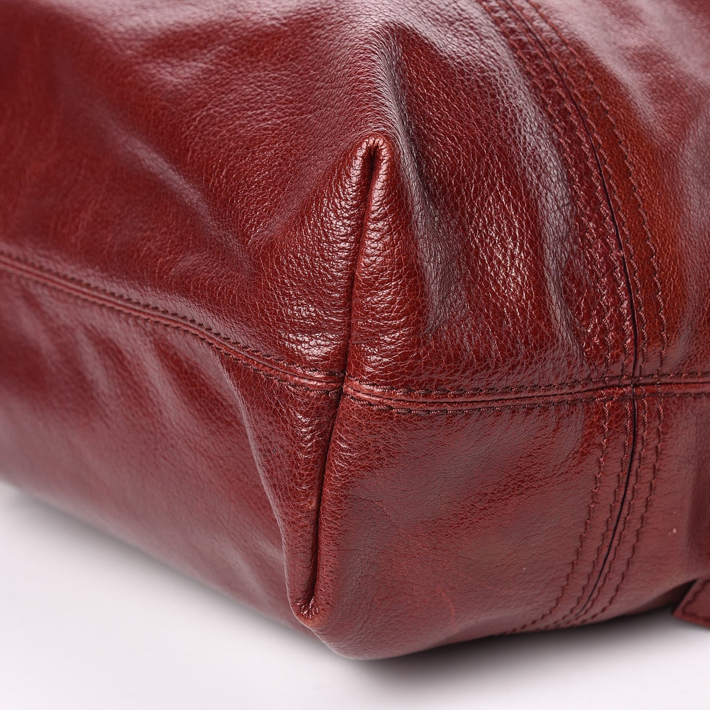 Calfskin Chain Tote Burgundy