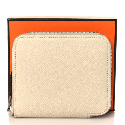 Hermes Epsom Silk'in Compact Wallet Craie Vert Vertigo 9 of 9