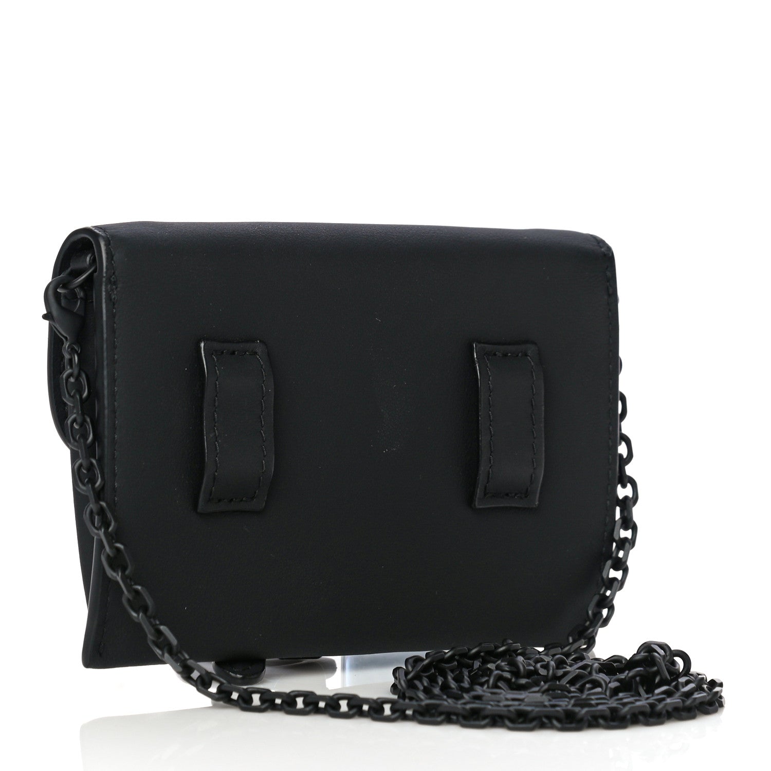 Christian Dior Ultra Matte Calfskin Nano Saddle Chain Pouch Black 3 of 10