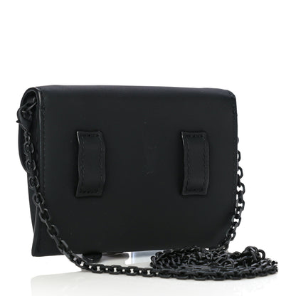 Christian Dior Ultra Matte Calfskin Nano Saddle Chain Pouch Black 3 of 10