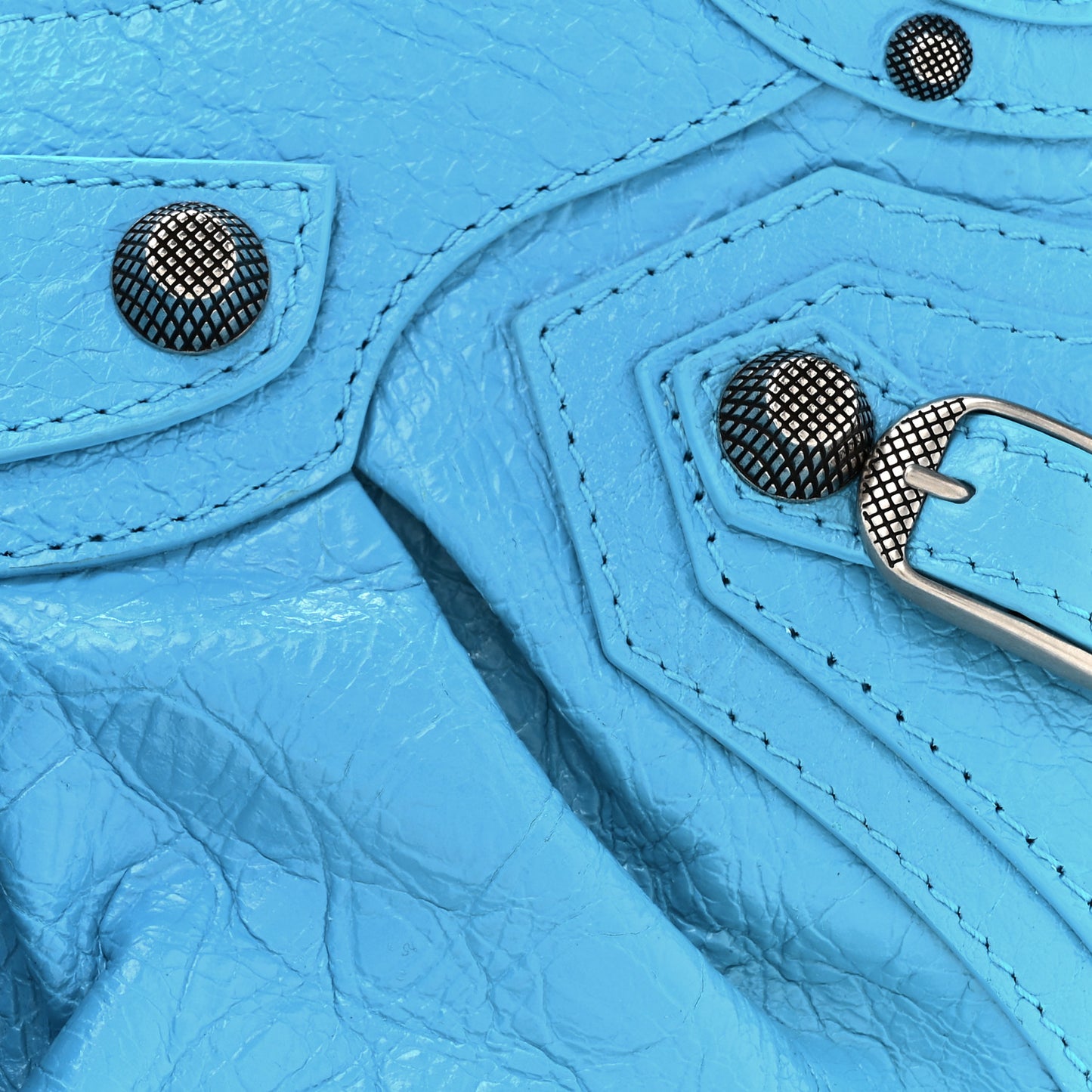 Agneau Arena Le Cagole Shoulder Bag XS Cyan
