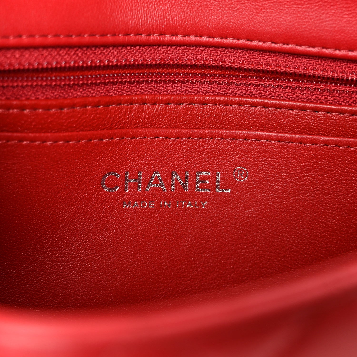 Chanel Lambskin Quilted Mini Rectangular Flap Dark Red 6 of 12