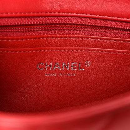 Chanel Lambskin Quilted Mini Rectangular Flap Dark Red 6 of 12