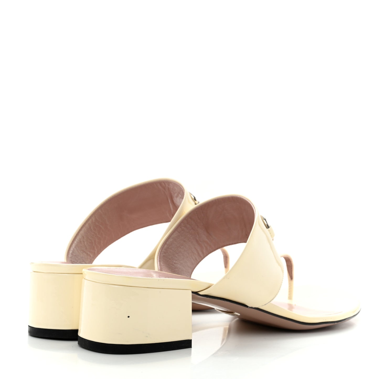 Vernice Crystal Horsebit Thong Sandals 40.5 Off White