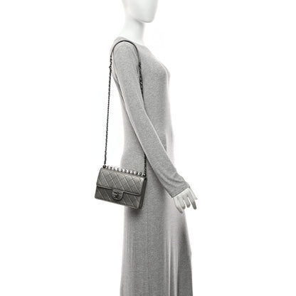 Chanel Metallic Goatskin Quilted Small Chic Pearls Flap Silver 2 of 10