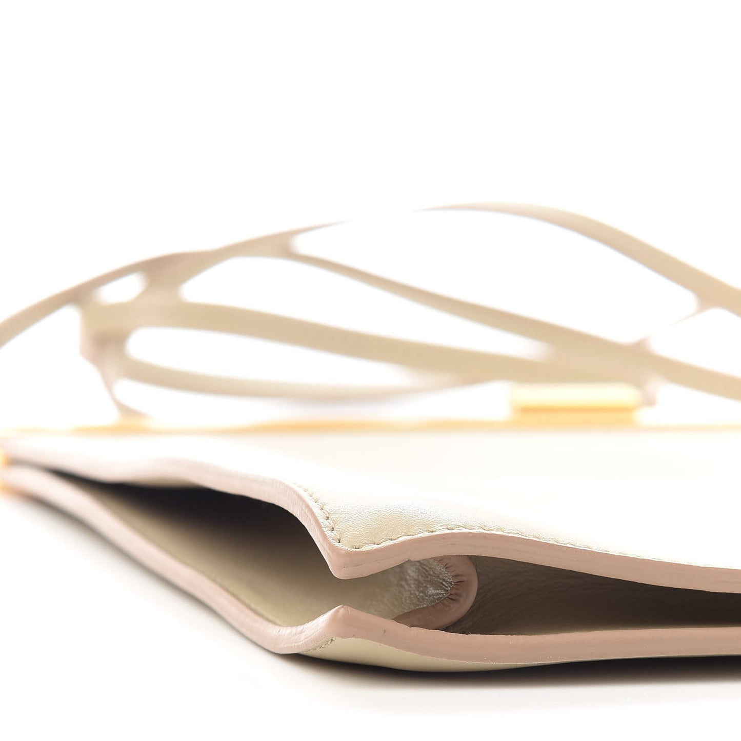 Smooth Calfskin Mini Clasp Bag Beige