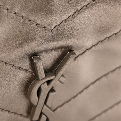 Saint Laurent Metallic Calfskin Matelasse Monogram Niki Chain Wallet Platinum 12 of 13