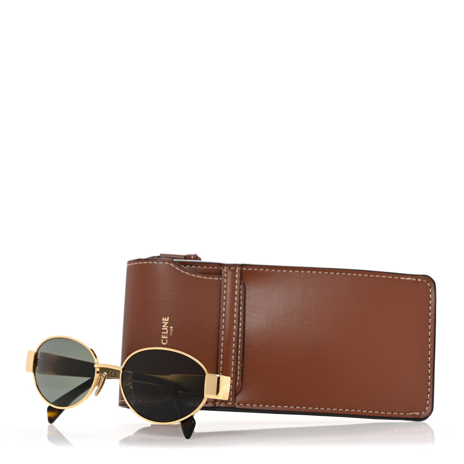 Celine Metal Triomphe 01 Sunglasses CL40235U Gold Green 8 of 8