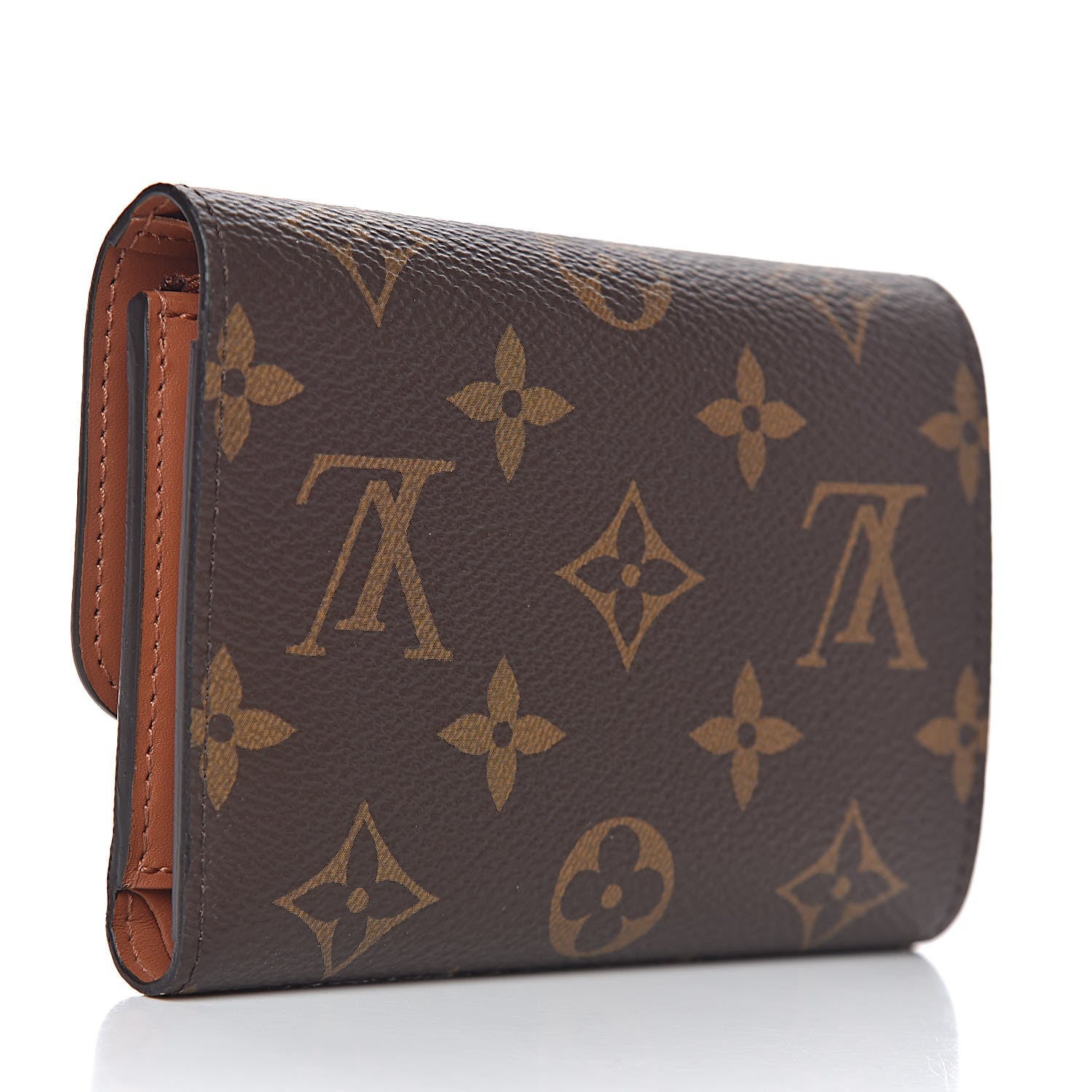 Louis Vuitton Monogram Flower Lock Compact Wallet Caramel 3 of 8