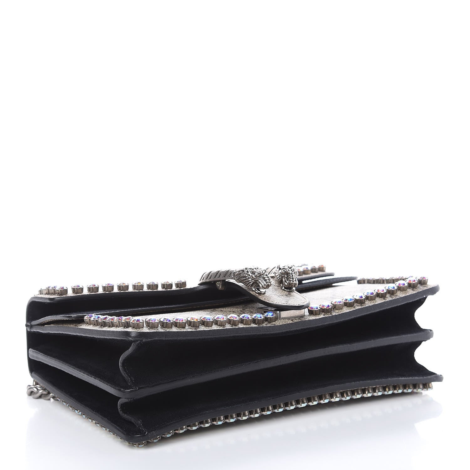 Gucci GG Supreme Monogram Crystal Small Dionysus Shoulder Bag Black 5 of 14