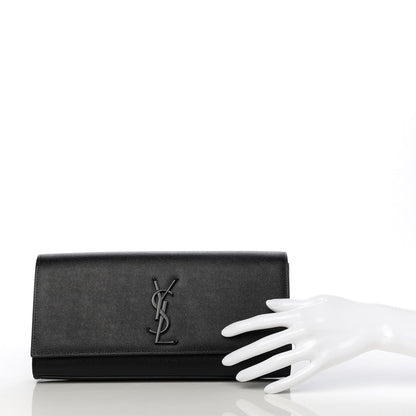 Saint Laurent Grain De Poudre Monogram Cassandre Clutch Black 4 of 17