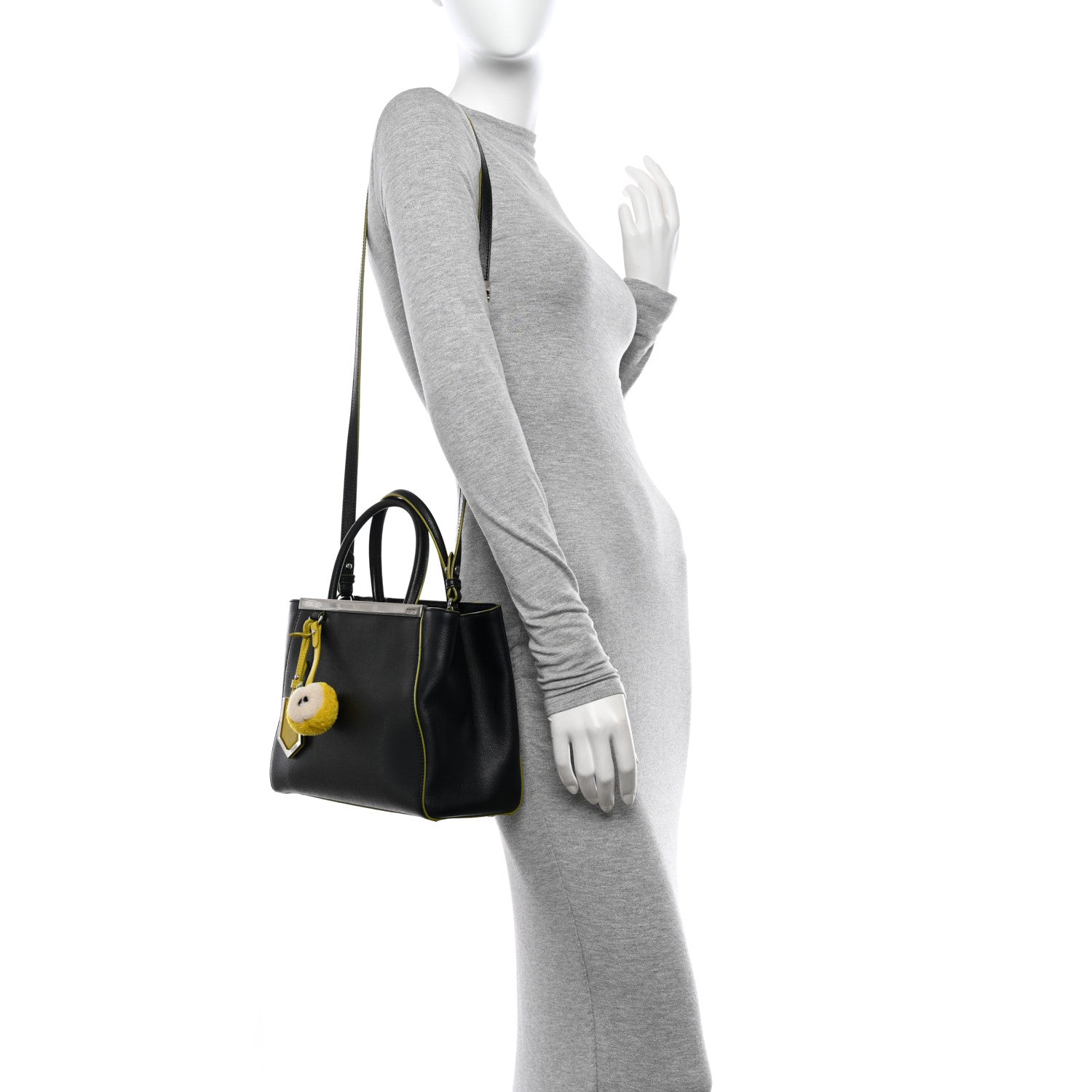 Fendi Vitello Elite Apple Charm Petite 2Jours Tote Black 2 of 17