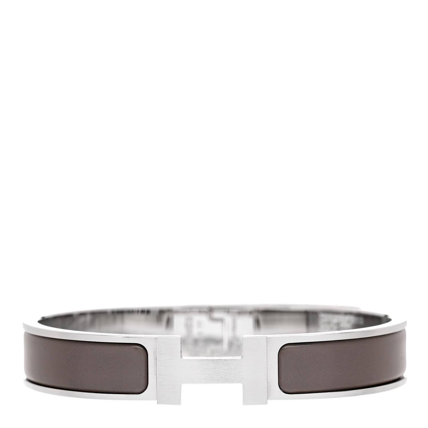 Hermes Matte Enamel Narrow Clic Clac HH Bracelet PM Etain 1 of 5