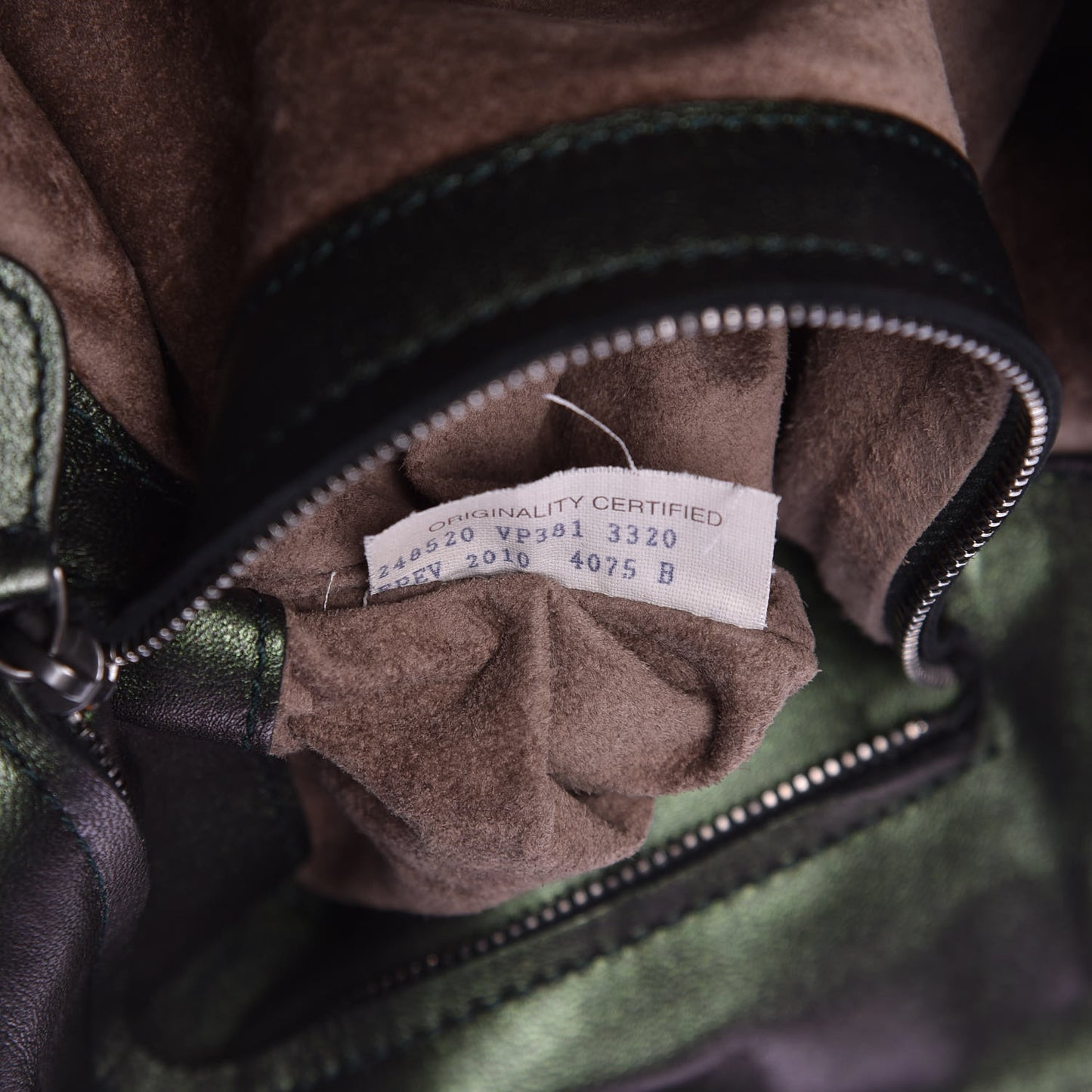 Iridescent Scarabee Multi Pocket Tote Bag Green