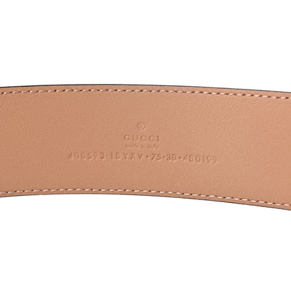 Gucci Azalea Calfskin Enamel Monochrome Double G 40mm Belt 75 30 Camelia 3 of 4
