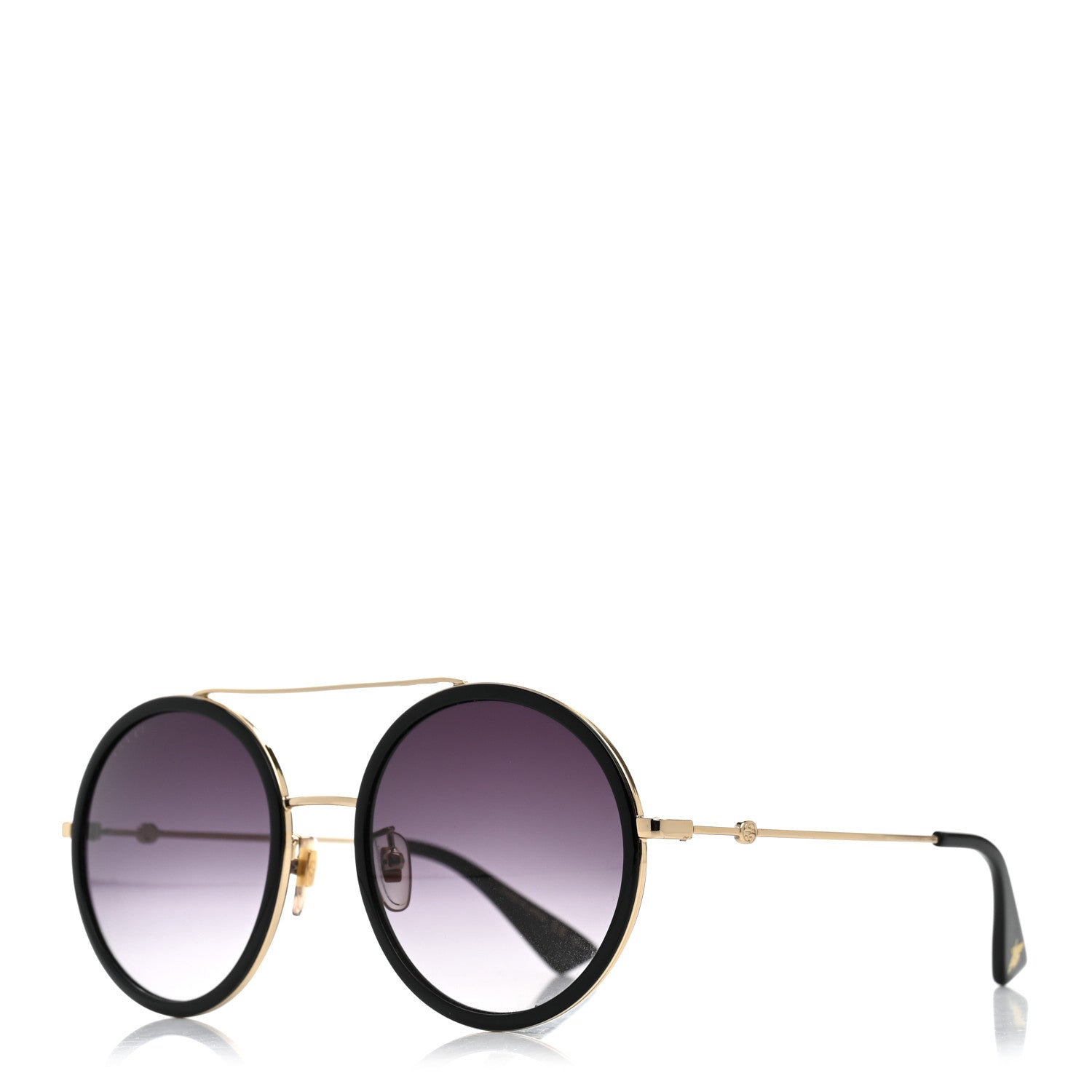 Gucci Metal Round Frame Sunglasses GG0061S Black 1 of 8