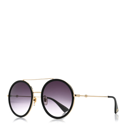 Gucci Metal Round Frame Sunglasses GG0061S Black 1 of 8