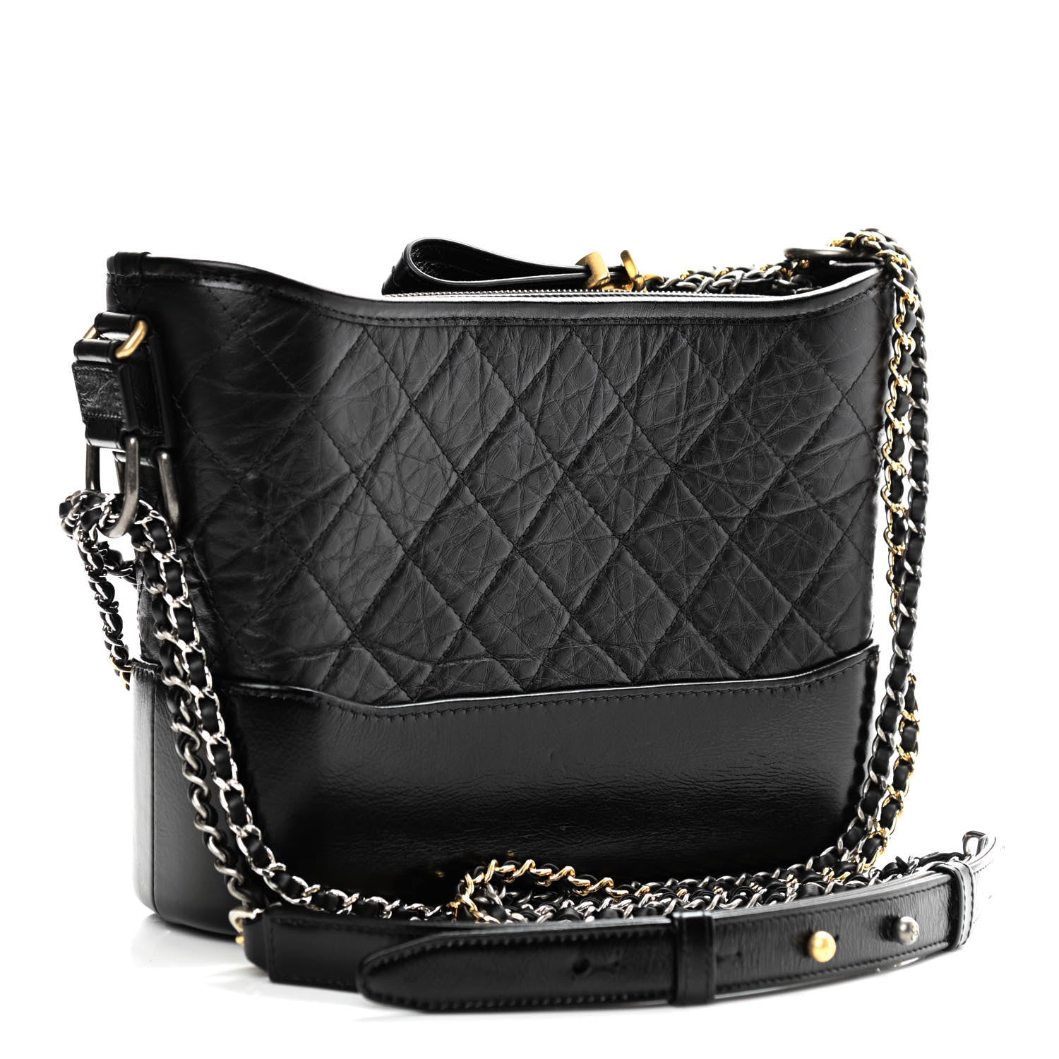 Chanel Aged Calfskin Quilted Medium Gabrielle Hobo Black 2 of 9