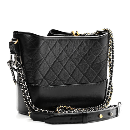 Chanel Aged Calfskin Quilted Medium Gabrielle Hobo Black 2 of 9