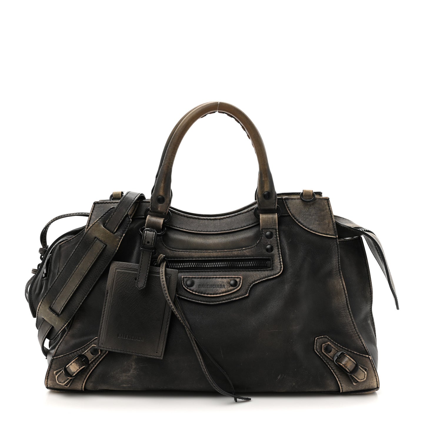 Used Calfskin Rust Hardware Neo Classic City Black