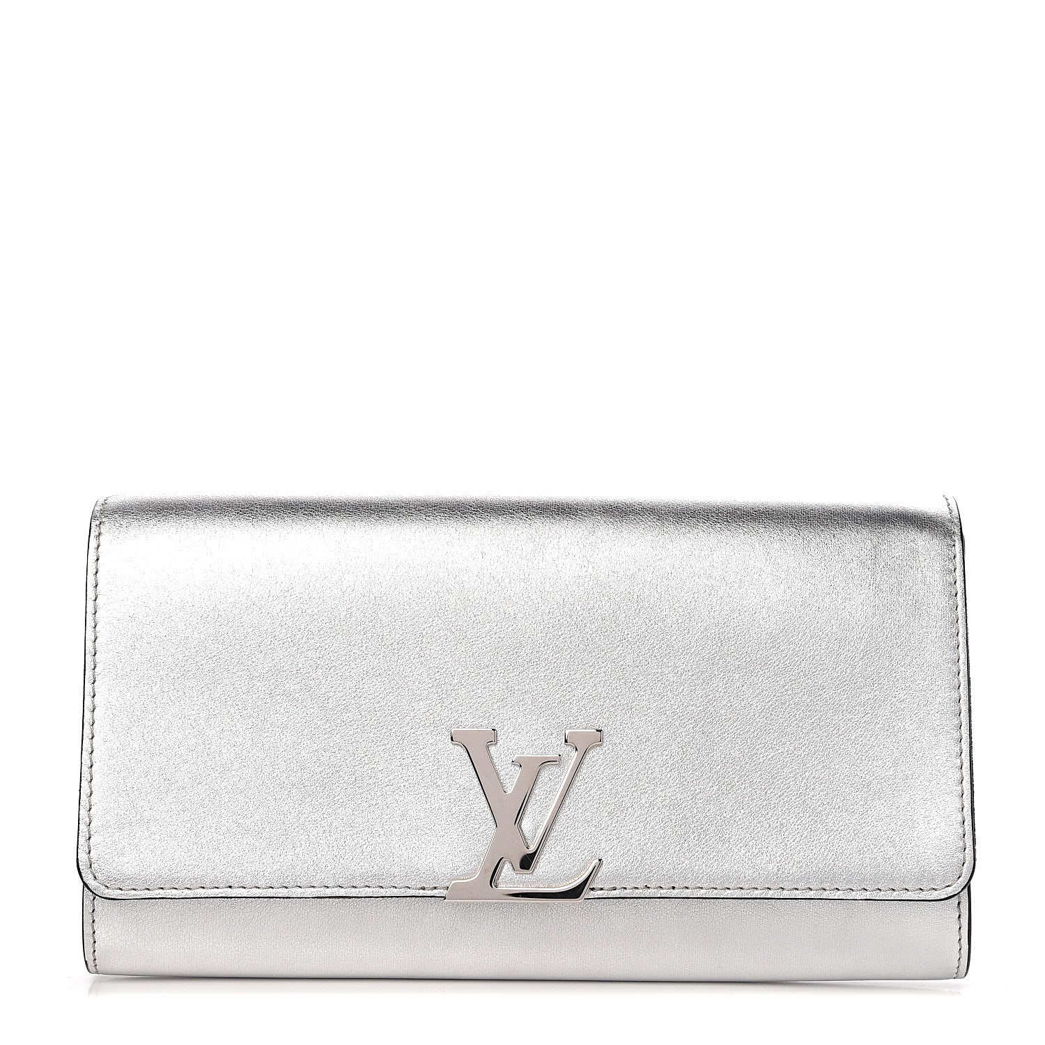 Louis Vuitton Calfskin Neo Sobe Louise EW Clutch Silver 1 of 6
