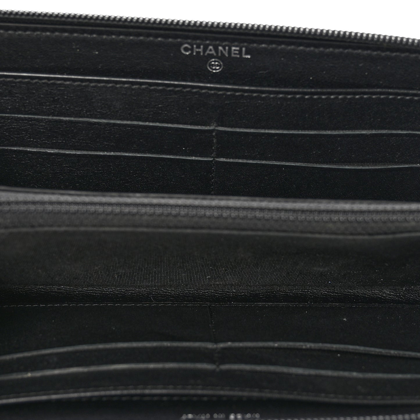 Caviar Large Timeless CC Zip Around Wallet Black