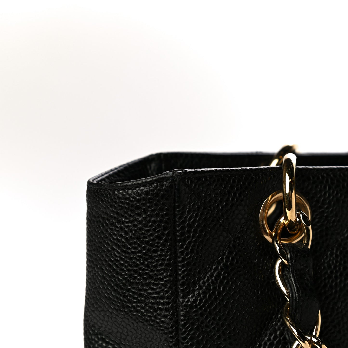 Caviar Quilted Petit Shopping Tote PST Black