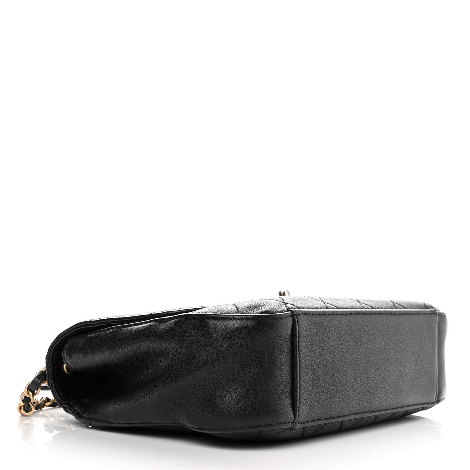 Chanel Lambskin Quilted Chain Infinity Top Handle Flap Black 4 of 12
