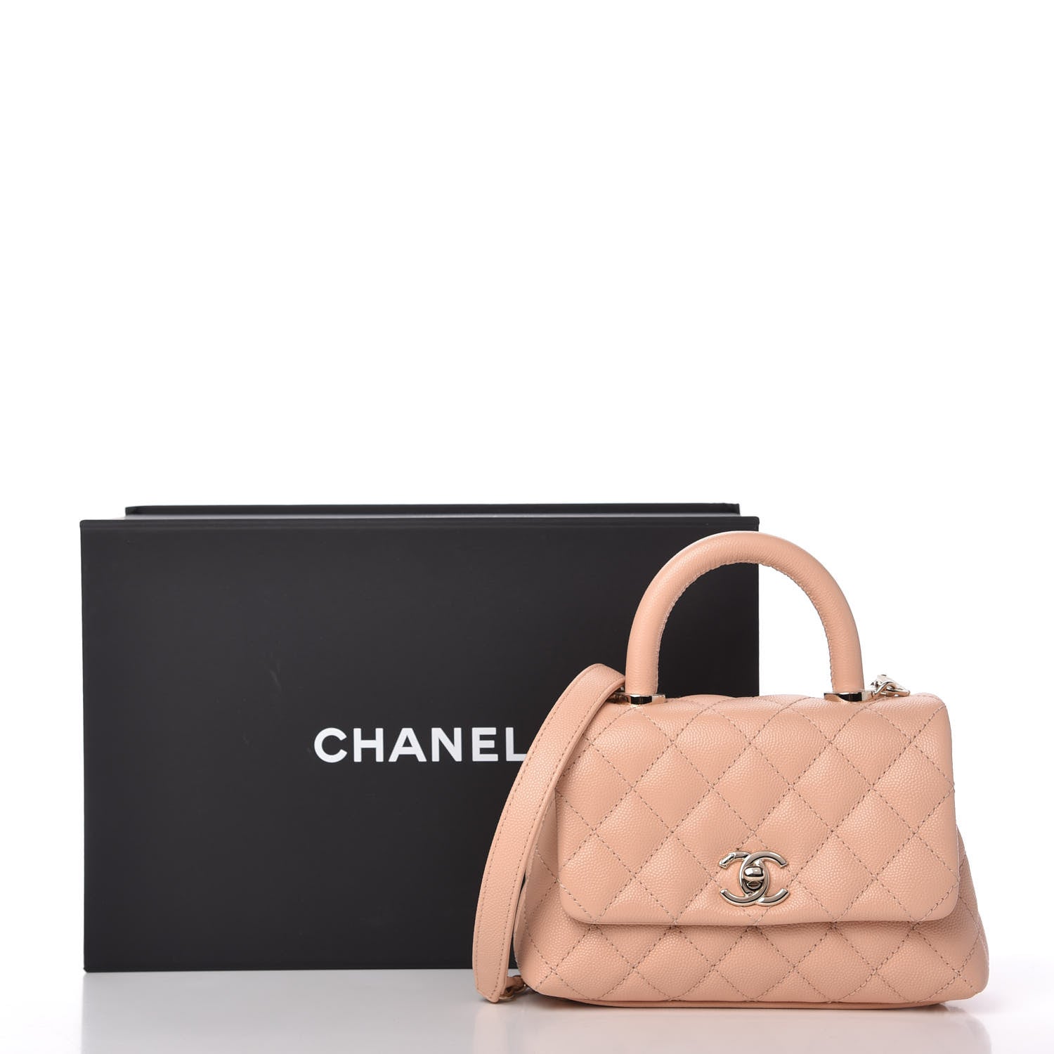 Chanel Caviar Quilted Extra Mini Coco Handle Flap Light Pink 10 of 10