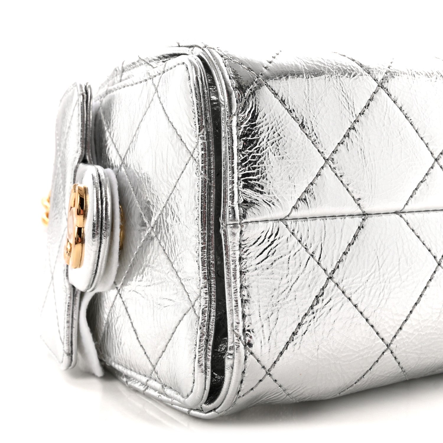 Chanel Metallic Aged Calfskin Quilted Mini Chanel 25 Handbag Silver 9 of 11