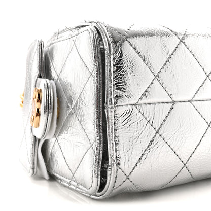 Chanel Metallic Aged Calfskin Quilted Mini Chanel 25 Handbag Silver 9 of 11
