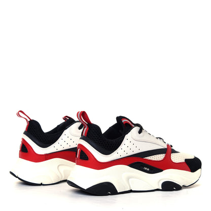 Christian Dior Technical Mesh Calfskin Mens B22 Sneakers 40 Black White Red 4 of 6