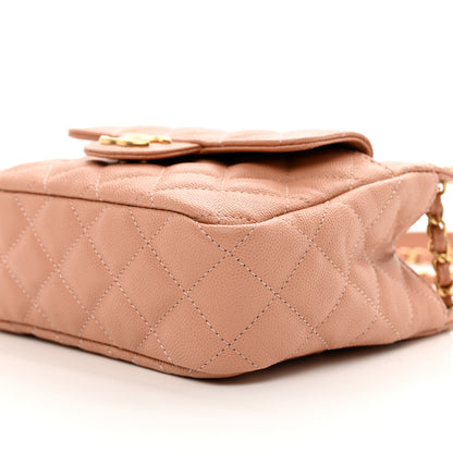 Chanel Caviar Quilted Small Wavy CC Hobo Coral 10 of 11