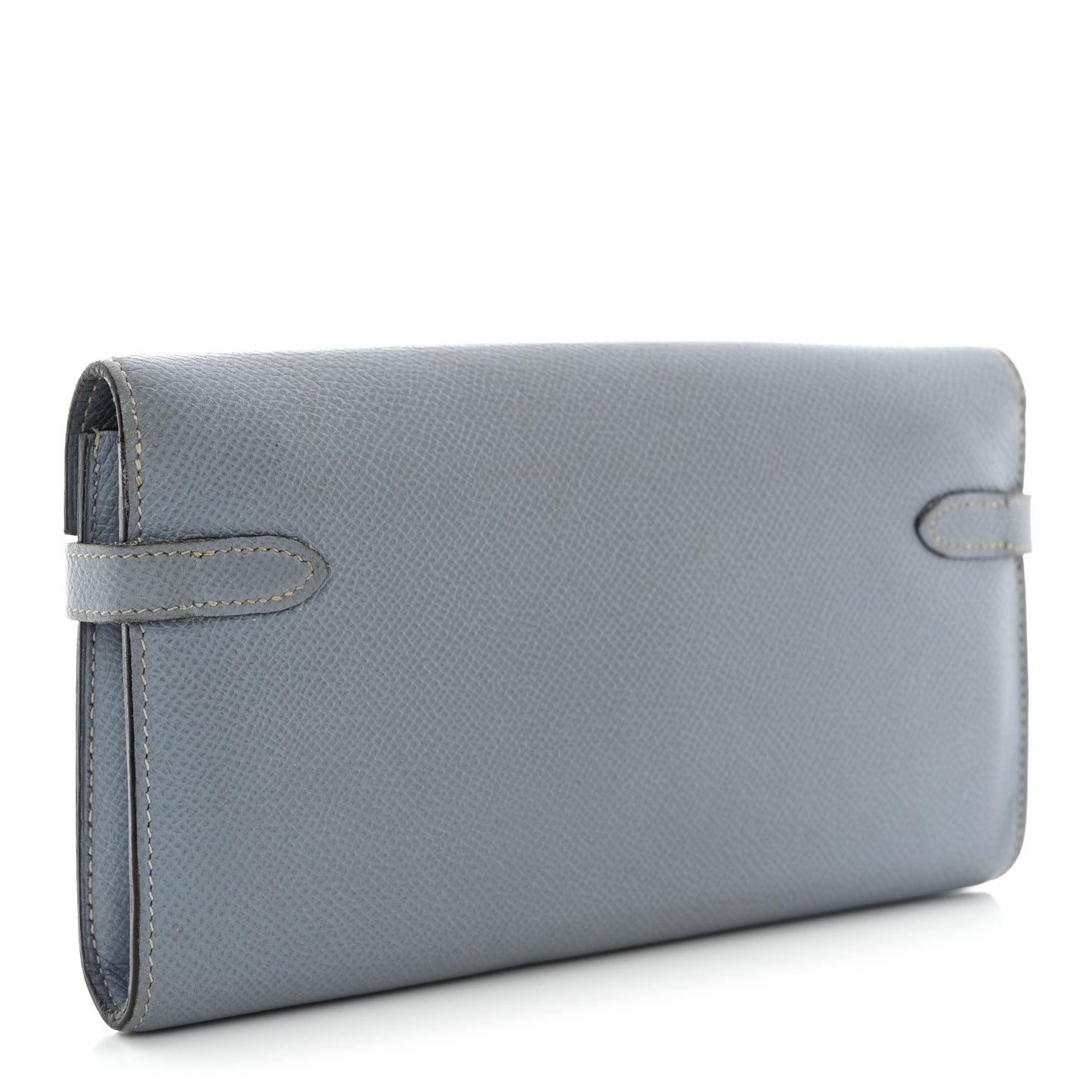 Epsom Kelly Longue Wallet Bleu Lin