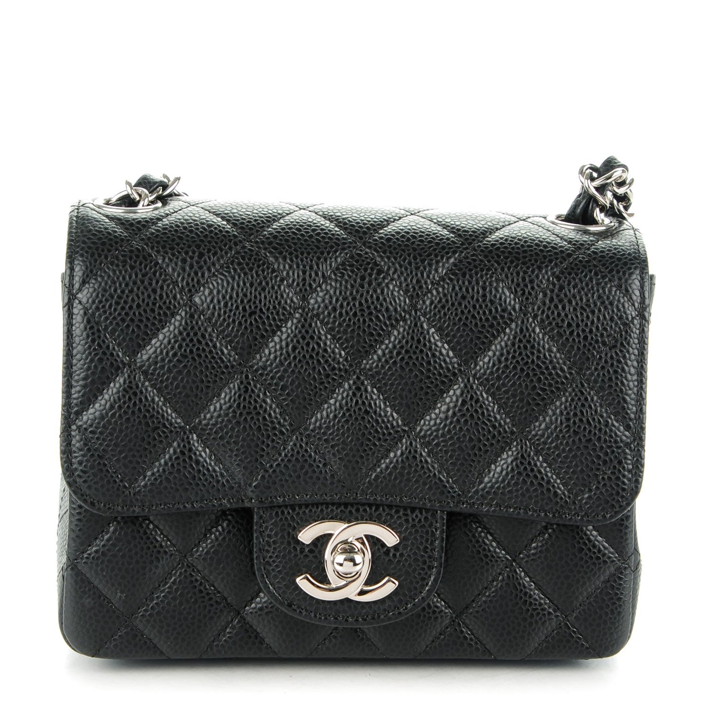Caviar Quilted Mini Square Flap Black