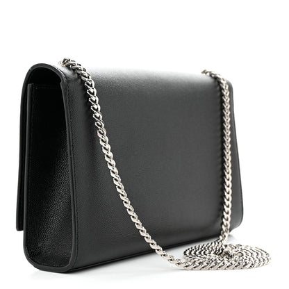 Saint Laurent Grain De Poudre Medium Classic Monogram Kate Satchel Black 3 of 13