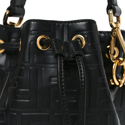 Fendi Vitello Liberty F is Fendi FF 1974 Embossed Mini Mon Tresor Bucket Bag Black 14 of 19