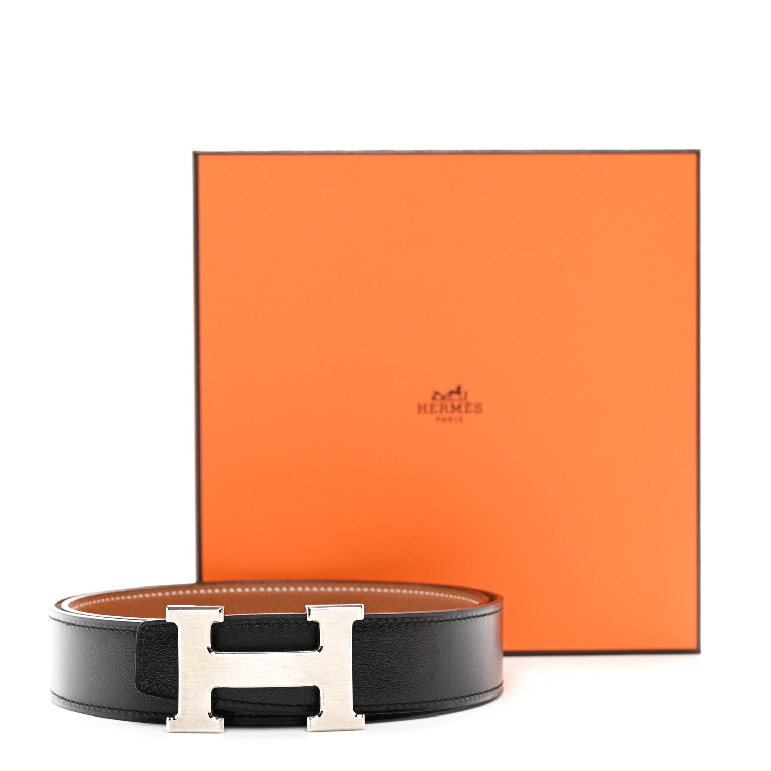 Hermes Box Togo 32mm H Belt 85 34 Black Gold 6 of 6