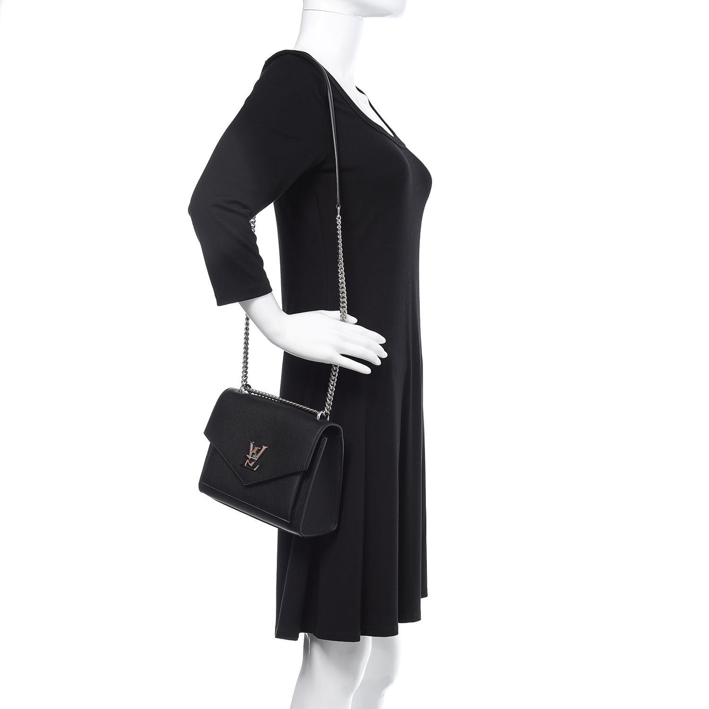 Soft Calfskin My Lockme Chain Bag BB Black