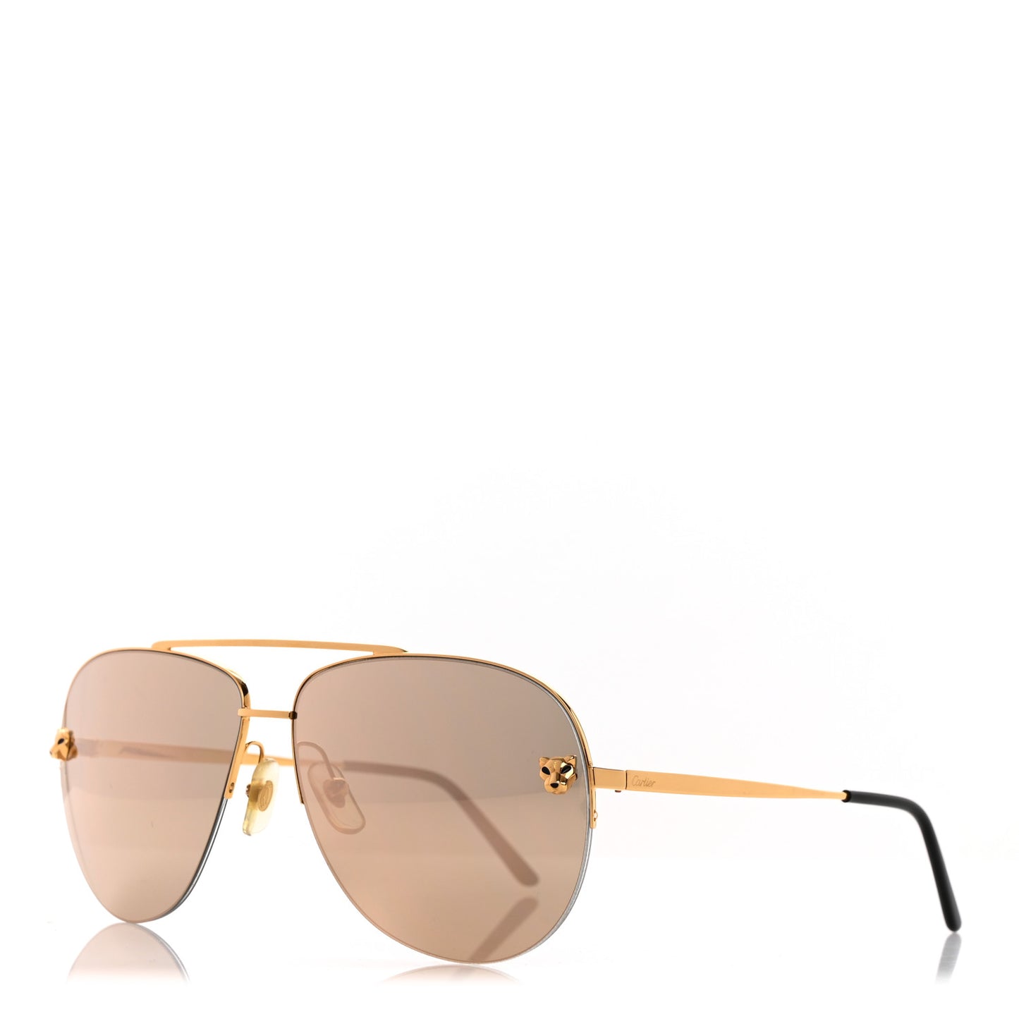 Panthere De Cartier Aviator Sunglasses Gold