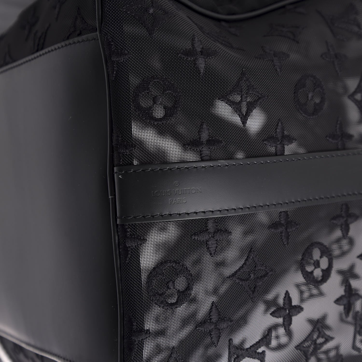 Louis Vuitton Monogram See Through Keepall Bandouliere 50 Black 9 of 11