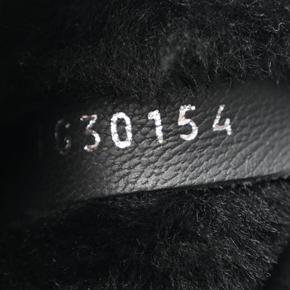 Chanel Goatskin Suede Shearling CC Short Boots 38 Black 8 of 18