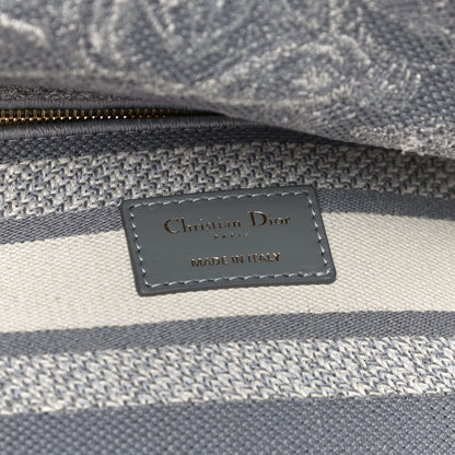 Christian Dior Canvas Toile De Jouy Reverse Embroidered Medium Lady D-Lite Gray 6 of 9