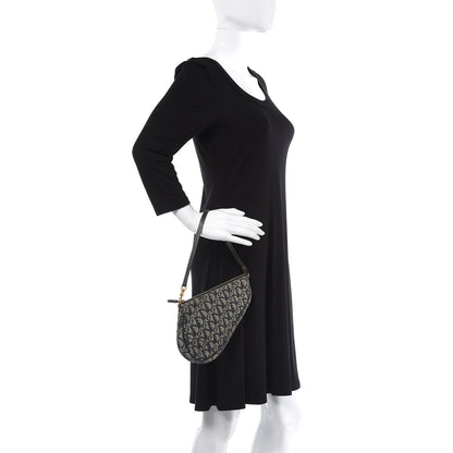 Christian Dior Monogram Mini Saddle Pochette Navy 2 of 7