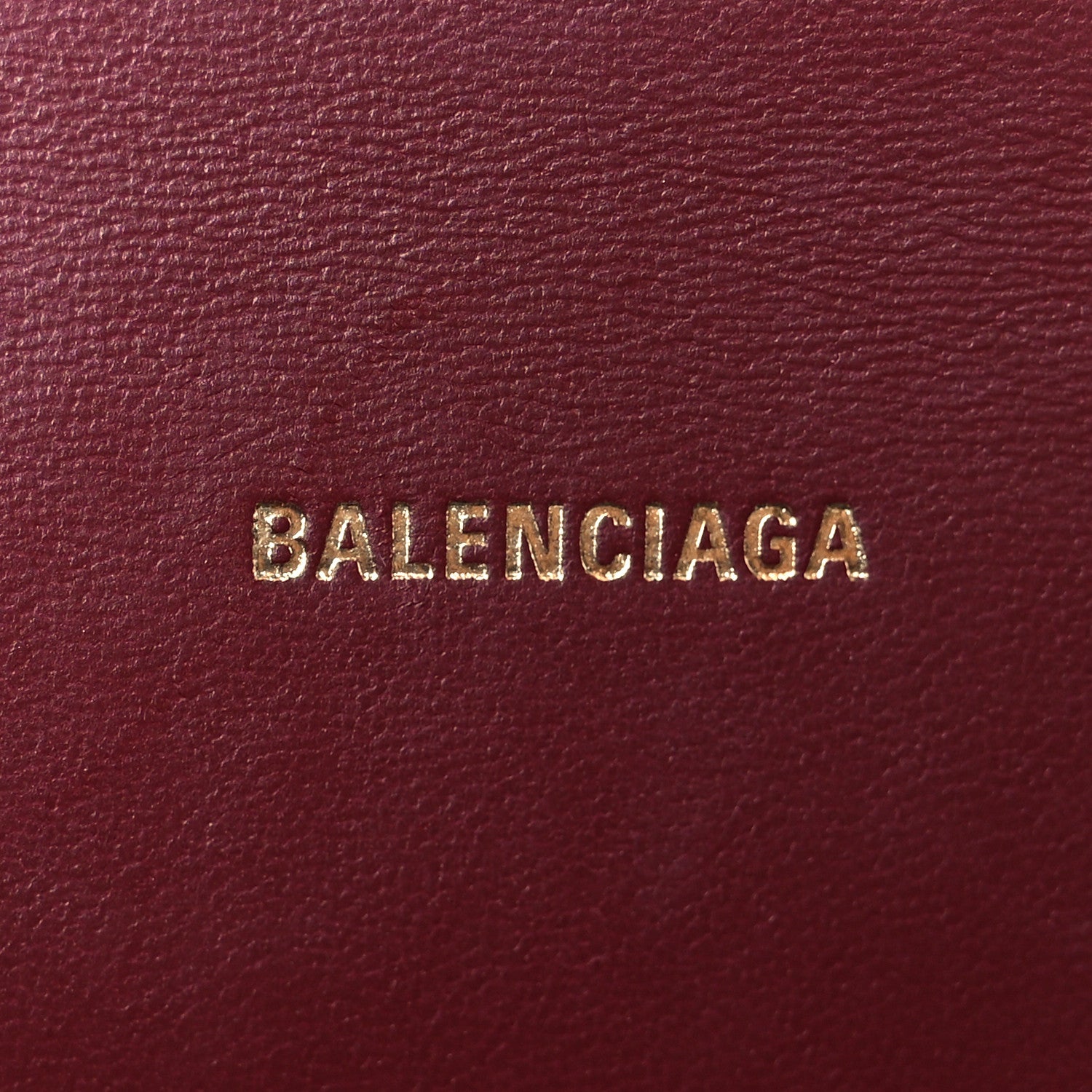 Balenciaga Shiny Calfskin Crocodile Embossed Hourglass Top Handle Bag XS Dark Red 6 of 10