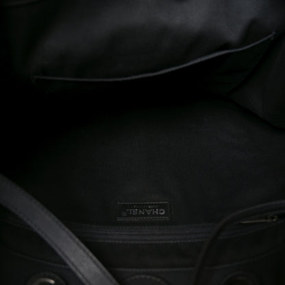 Chanel Calfskin Large Coco Eyelets Shopping Tote Black 5 of 10