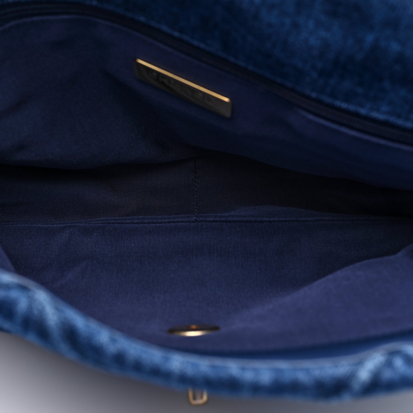 Denim Quilted Large Chanel 19 Flap Blue