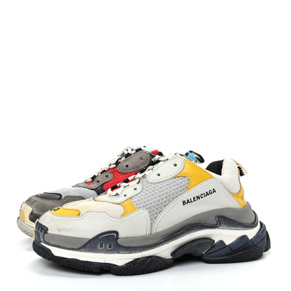 Balenciaga Fabric Mesh Half & Half Colorways Mens Triple S Sneakers 43 Grey Blue Rouge Jaune Black 3 of 10
