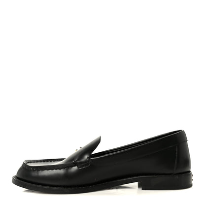 Chanel Calfskin Crystal CC Mocassin Loafers 36 Black 1 of 10