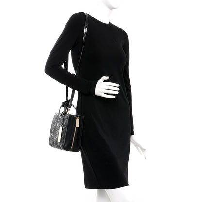 Versace Patent Nappa Embroidered Zip Tote Black 2 of 9